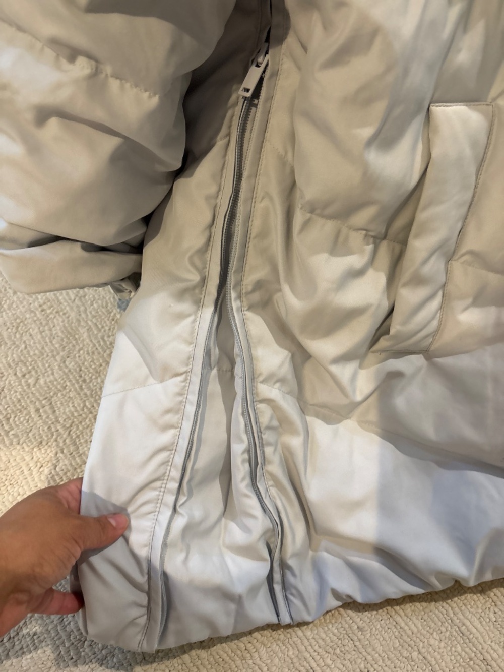 Ice blue down maternity coat - Picture 3 of 3